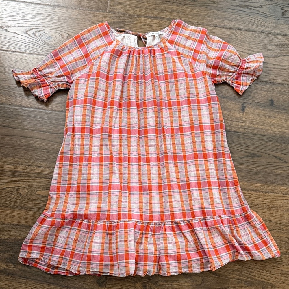 Madewell Lined Plaid Dress EUC size Medium